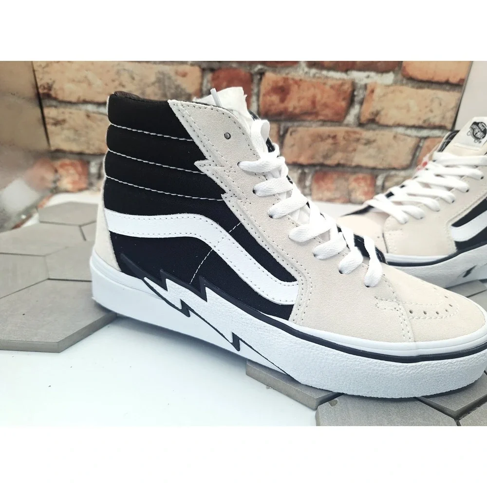 Vans Sk8-Hi Bolt Antique White Black Lightning 2022 Men Sz 6.5 / Women Sz 8.0